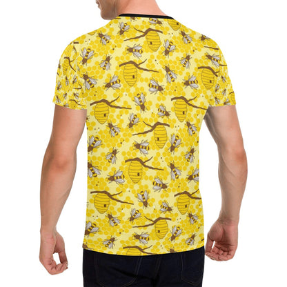 Bee With Honeycomb Print Design LKS302 Men's All Over Print T-shirt
