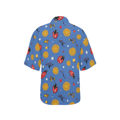 Ladybug Pattern Print Design 05 Women's Hawaiian Shirt