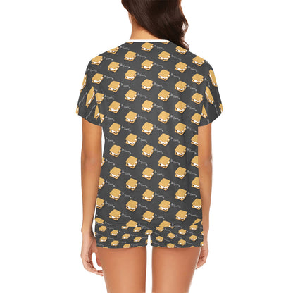 S_Mores Print Design LKS301 Women's Short Pajama Set