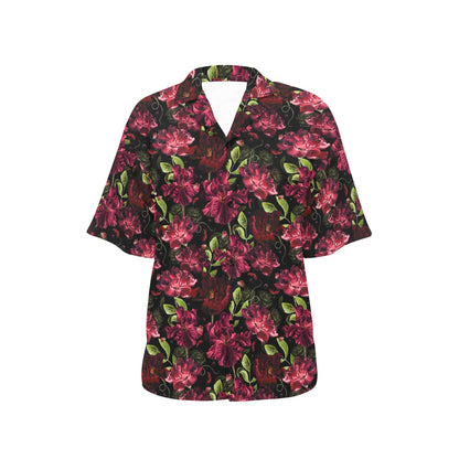Iris Pattern Print Design IR03 Women's Hawaiian Shirt