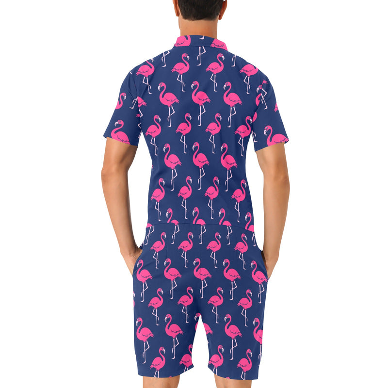 Pink Flamingo Pattern Men's Romper