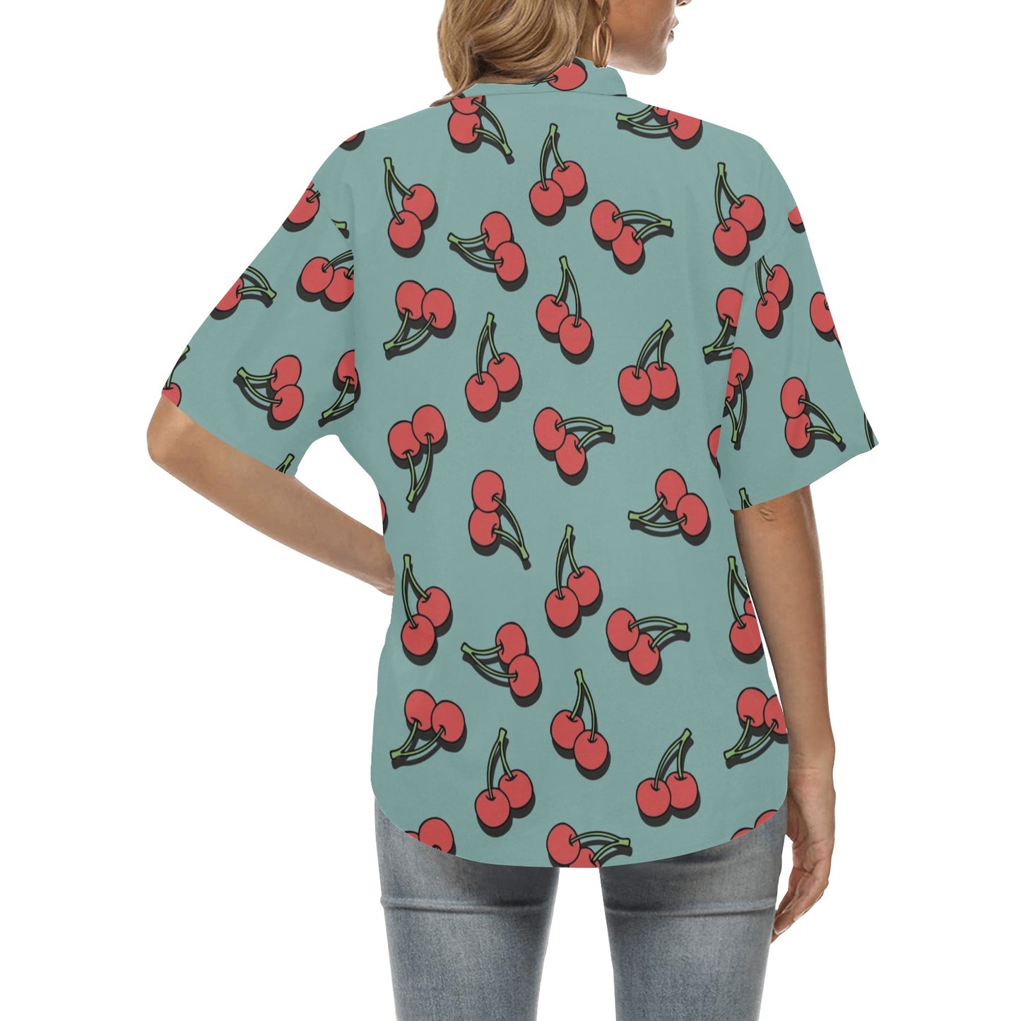Cherry Pattern Print Design CH03 Women's Hawaiian Shirt
