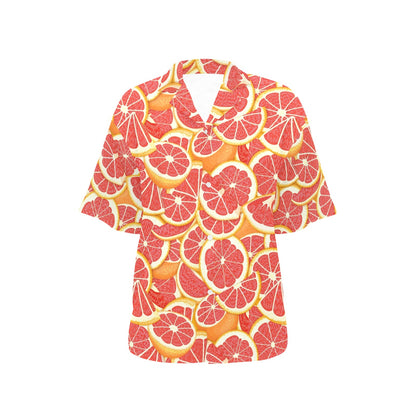 Grapefruit Pattern Print Design GF02 Women's Hawaiian Shirt