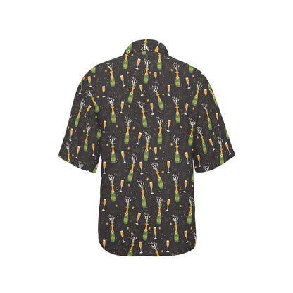 Champagne Pattern Print Design 04 Women's Hawaiian Shirt