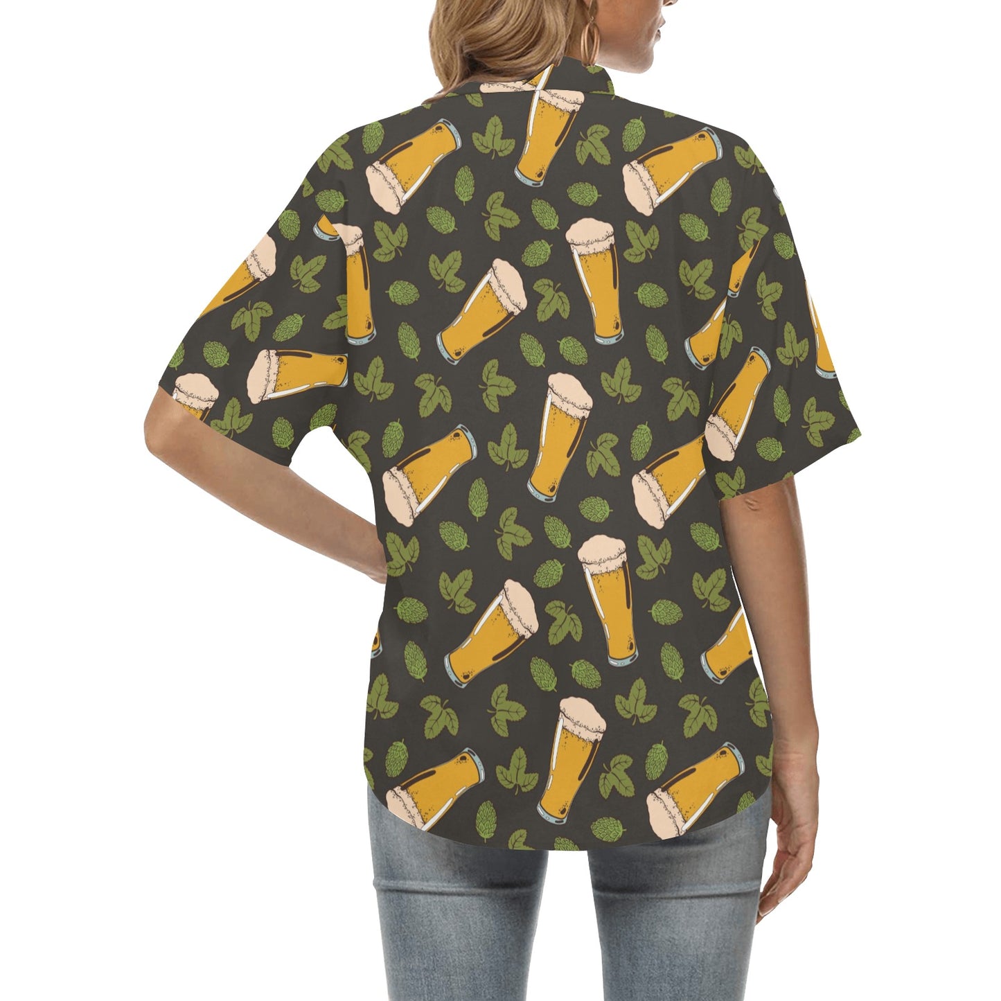 Beer Iris Pattern Print Design 02 Women's Hawaiian Shirt