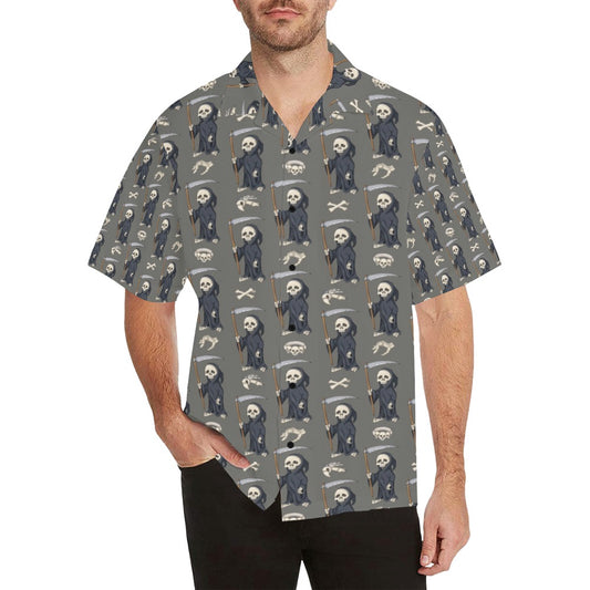 Skeleton Print Design LKS308 Men's Hawaiian Shirt
