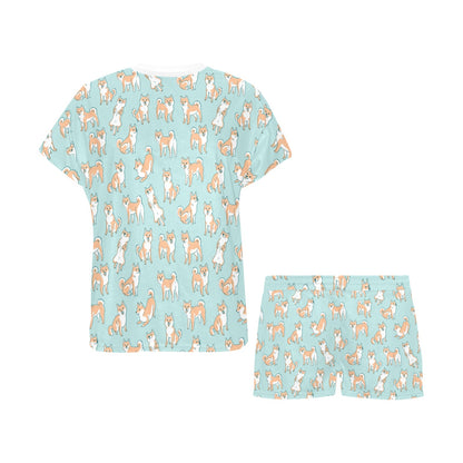 Shiba Inu Print Design LKS304 Women's Short Pajama Set