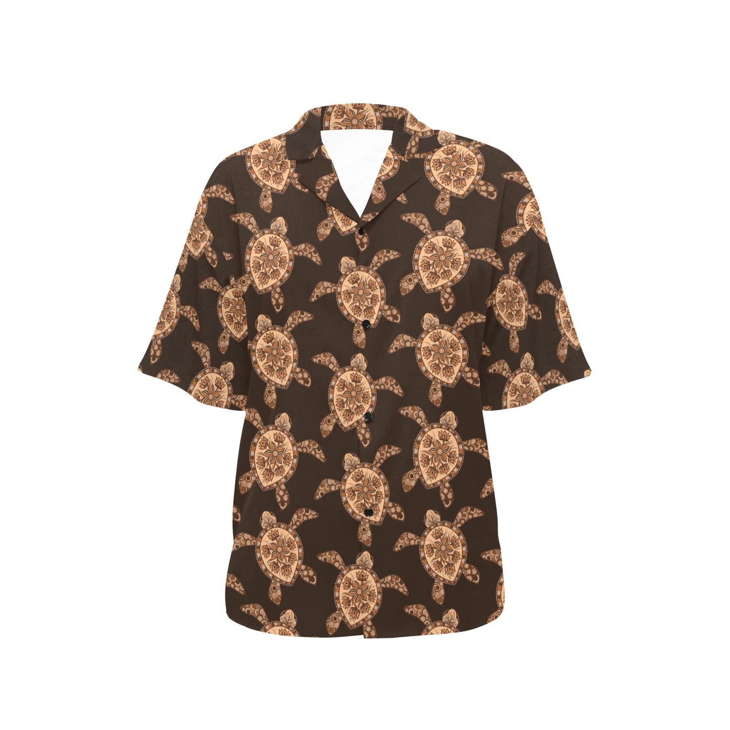 Tribal Sea Turtle Pattern Print Design T09 Women's Hawaiian Shirt