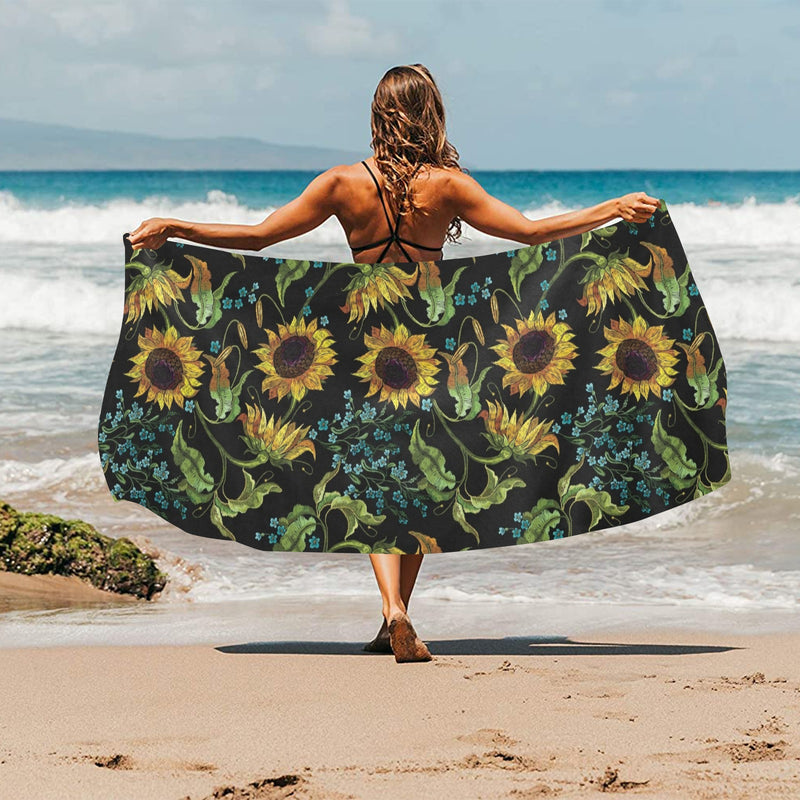 Sunflower Print Design LKS308 Beach Towel 32" x 71"