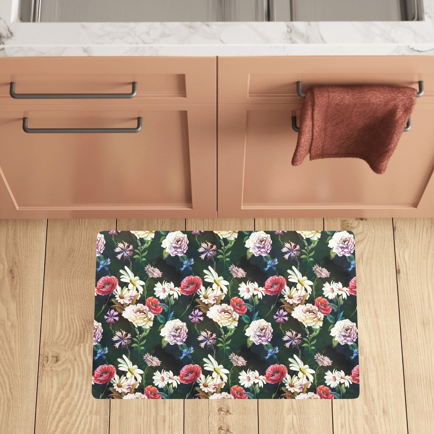 Summer Floral Print Design LKS303 Kitchen Mat