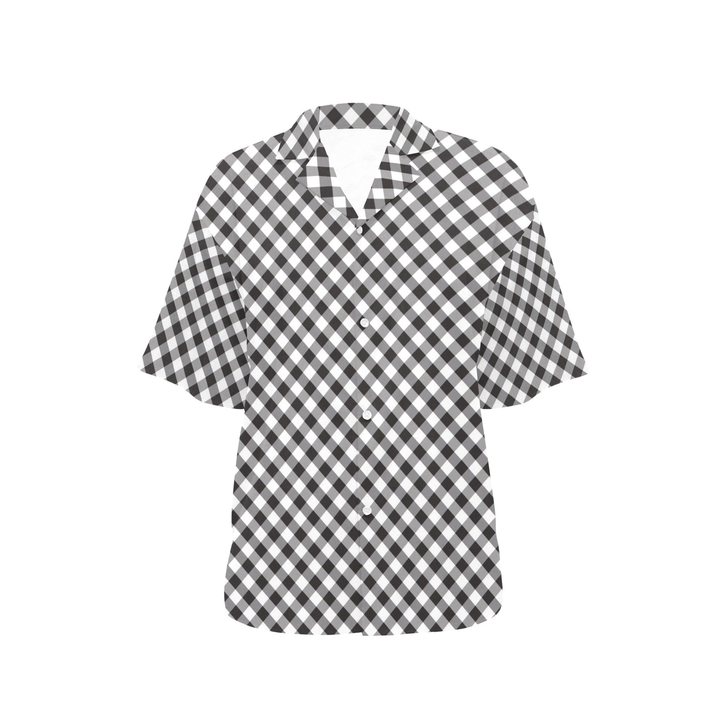 Gingham Print Design LKS402 Women's Hawaiian Shirt