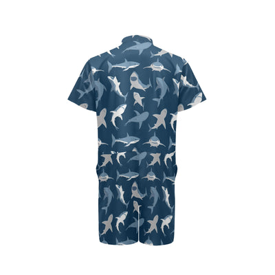 Shark Action Pattern Men's Romper