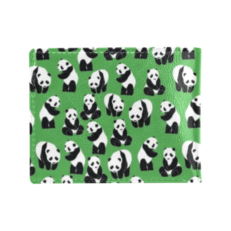 Panda Bear Pattern Themed Print Men's ID Card Wallet