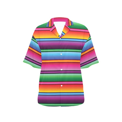 Mexican Blanket Colorful Print Pattern Women's Hawaiian Shirt
