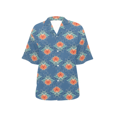 lotus Boho Pattern Print Design LO07 Women's Hawaiian Shirt