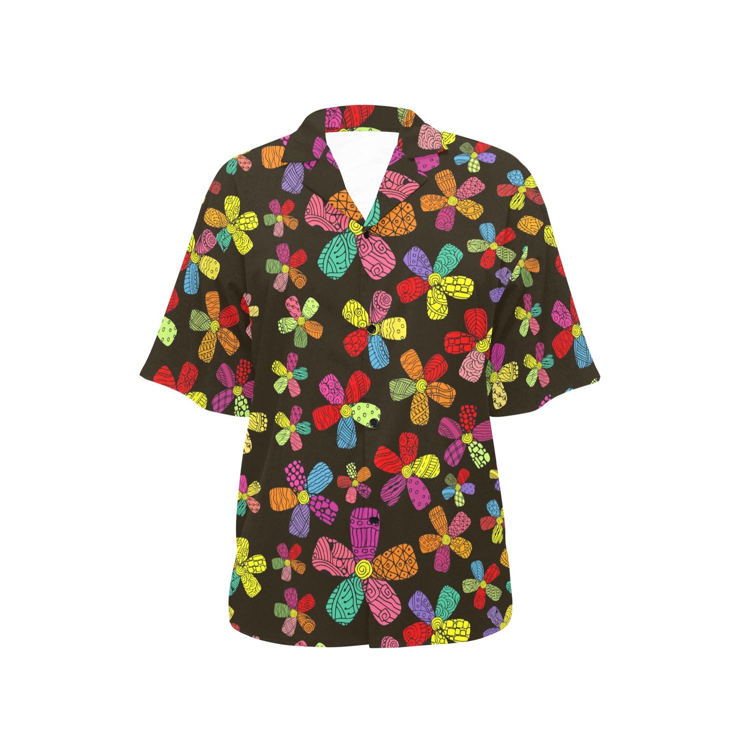 Flower Power Colorful Print Pattern Women's Hawaiian Shirt