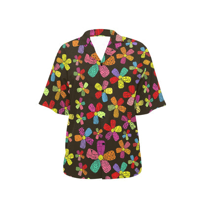 Flower Power Colorful Print Pattern Women's Hawaiian Shirt