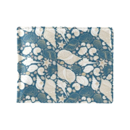 Seashell Print Design LKS308 Men's ID Card Wallet