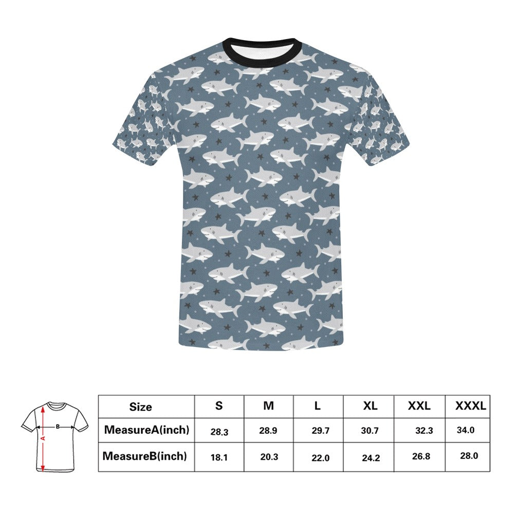 Shark Print Design LKS305 Men's All Over Print T-shirt