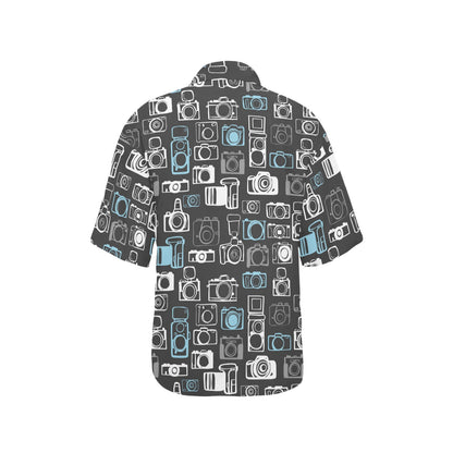 Camera Pattern Print Design 04 Women's Hawaiian Shirt