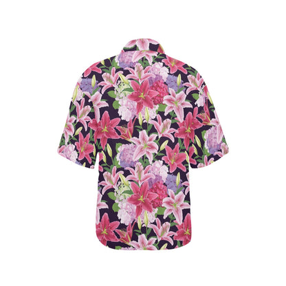 Lily Pattern Print Design LY017 Women's Hawaiian Shirt