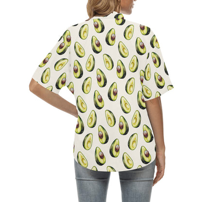 Avocado Pattern Print Design 01 Women's Hawaiian Shirt