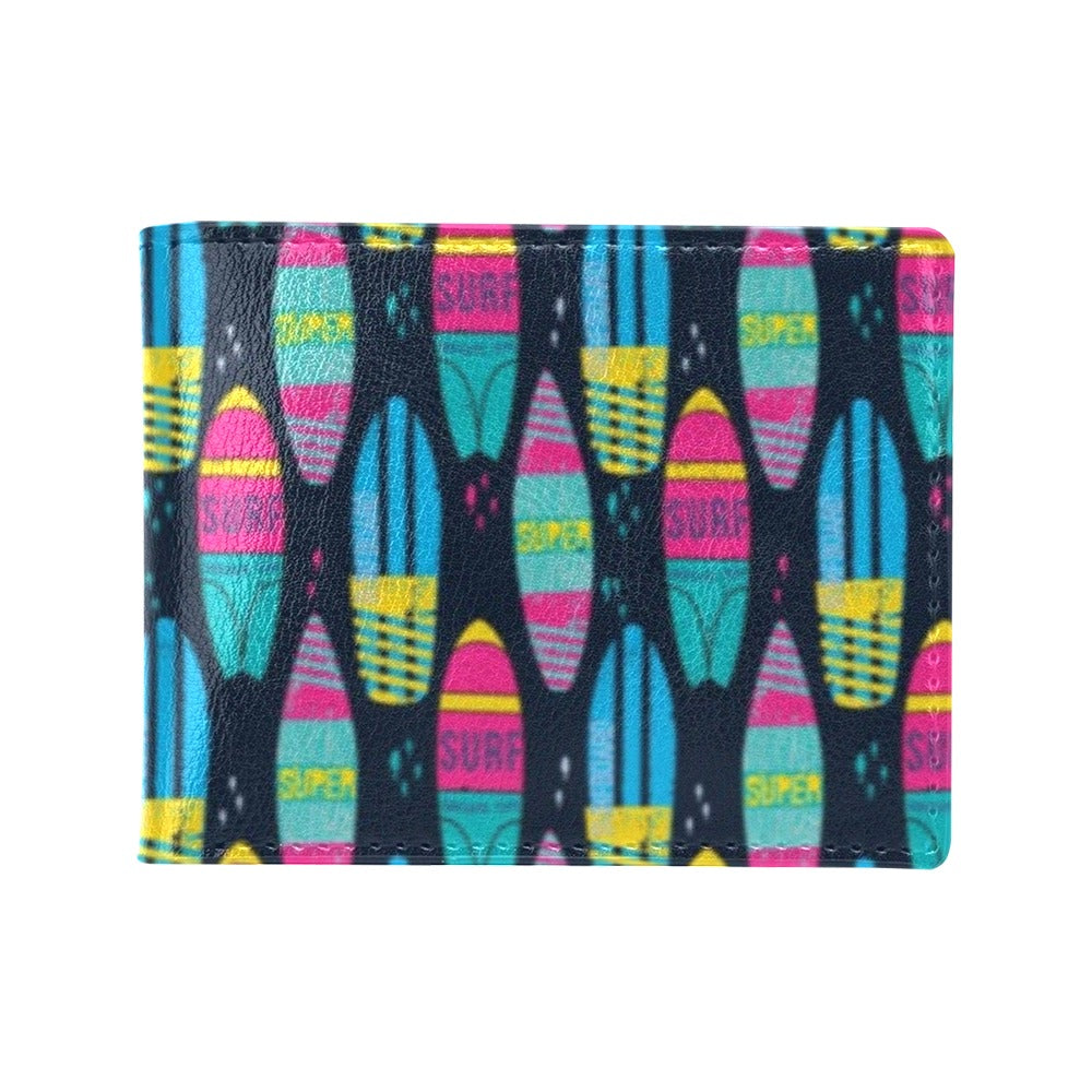 Surfboard Colorful Print Design LKS302 Men's ID Card Wallet
