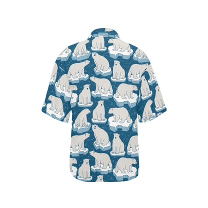 Polar Bear Pattern Print Design PB03 Women's Hawaiian Shirt