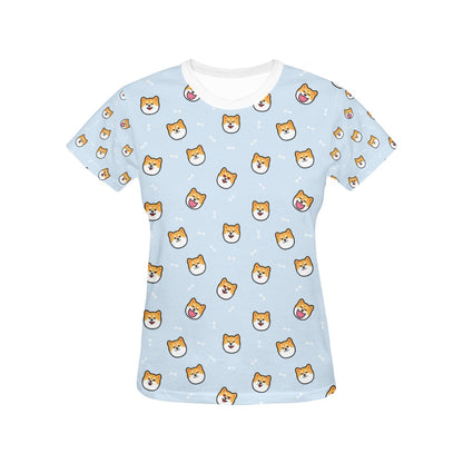 Shiba Inu Print Design LKS3012 Women's  T-shirt