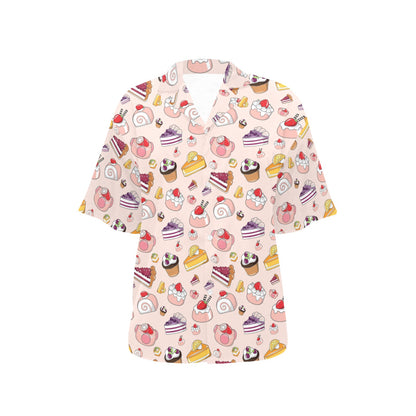 Cake Pattern Print Design 01 Women's Hawaiian Shirt