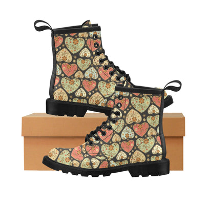 Heart Boho Pattern Print Design HE04 Women's Boots