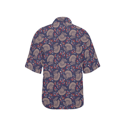 Turkey Print Design LKS401 Women's Hawaiian Shirt