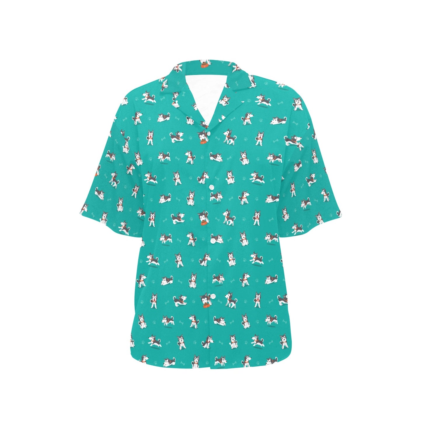 Siberian Huskies Print Design LKS303 Women's Hawaiian Shirt