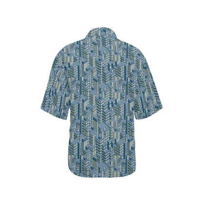 City  Pattern Print Design 01 Women's Hawaiian Shirt