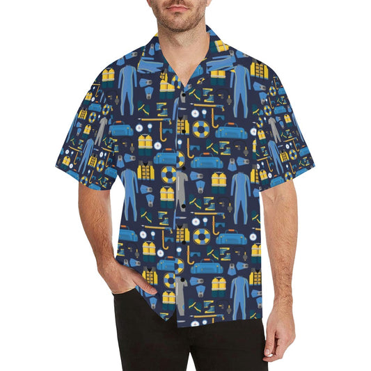 Scuba Equipment Print Design LKS305 Men's Hawaiian Shirt