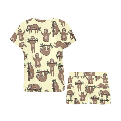 Sloth Print Design LKS3010 Women's Short Pajama Set