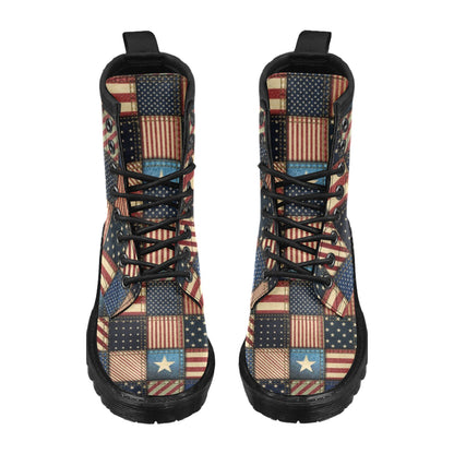 American flag Patchwork Design Women's Boots