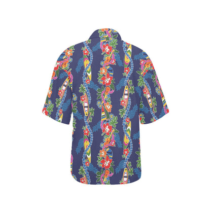 Hawaiian Themed Pattern Print Design H04 Women's Hawaiian Shirt