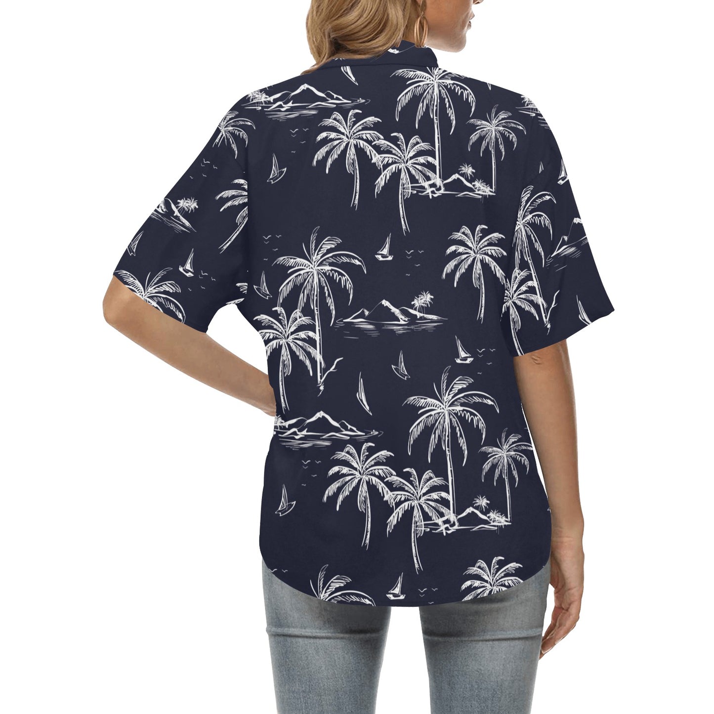 Pacific island Pattern Print Design A02 Women's Hawaiian Shirt