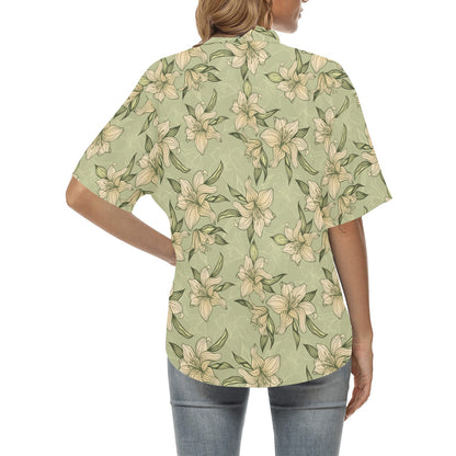 Lily Pattern Print Design LY06 Women's Hawaiian Shirt