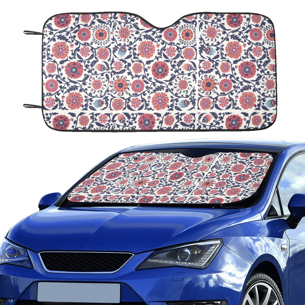 Suzani Print Design LKS304 Car front Windshield Sun Shade