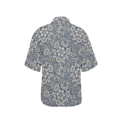 Elegant Floral Print Pattern Women's Hawaiian Shirt