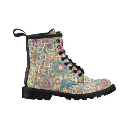 Patchwork Print Design LKS402 Women's Boots