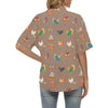 Chicken Happy Print Pattern Women's Hawaiian Shirt