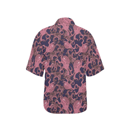 Octopus Pattern Print Design A03 Women's Hawaiian Shirt