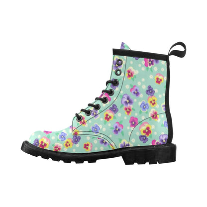 Pansy Pattern Print Design PS08 Women's Boots