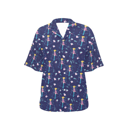 Fairy Cartoon Style Print Pattern Women's Hawaiian Shirt