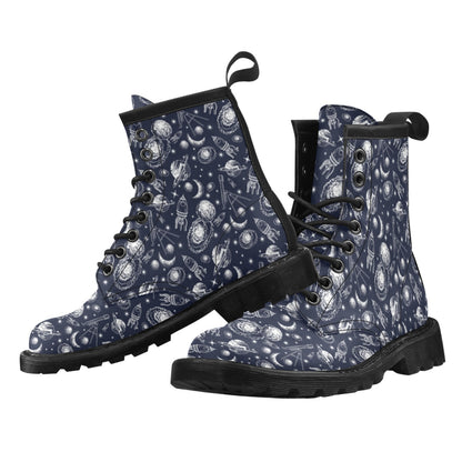 Space Rocket Print Design LKS301 Women's Boots