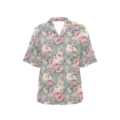 Peony Pattern Print Design PE05 Women's Hawaiian Shirt