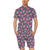 Sugar Skull Pink Rose Themed Print Men's Romper